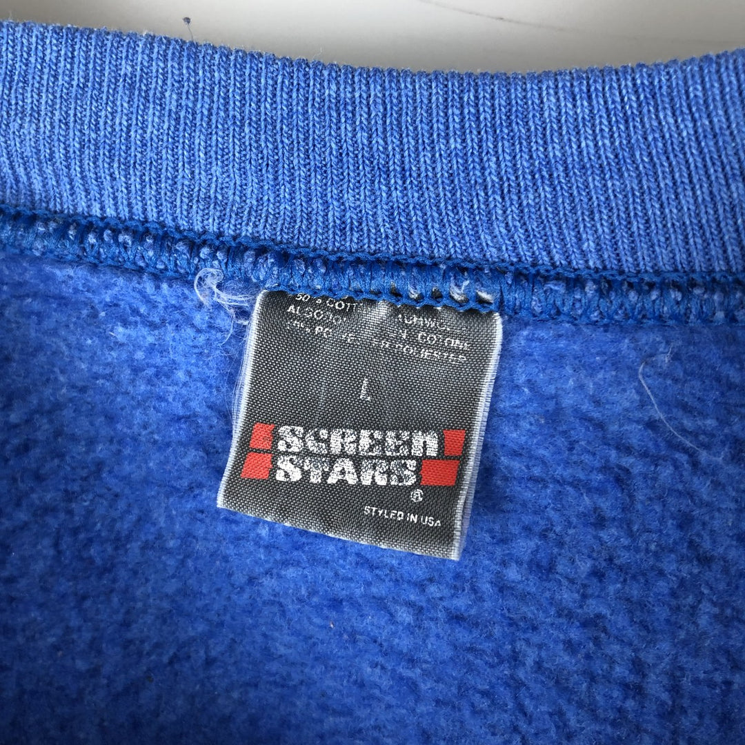 Vintage 90'S SCREEN STARS printed sweatshirt, made in the USA, size L, men's cotton blue type Vintage Second Hand