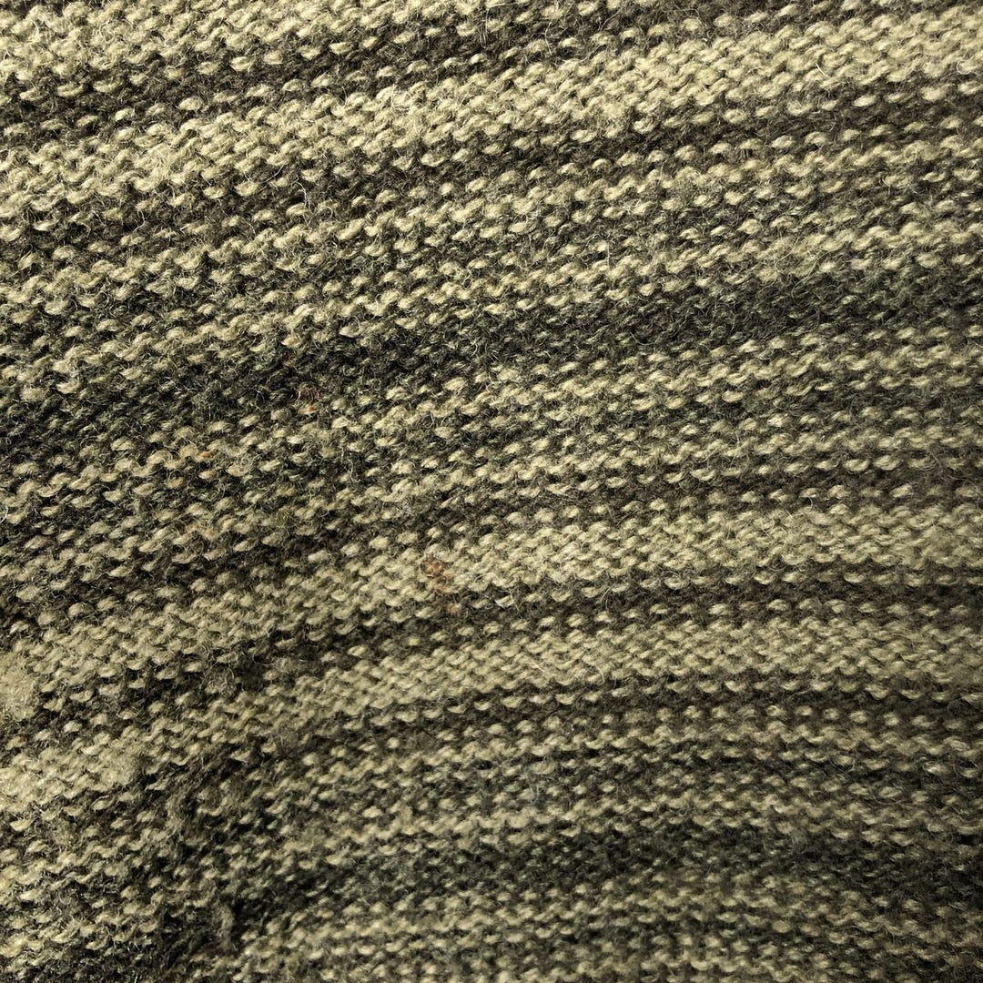 2000'S WOOLRICH Striped Pattern Wool Knit Sweater, Men's Size L wool Khaki type sage green Vintage Second Hand