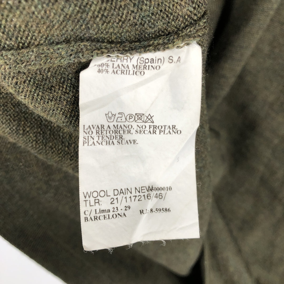 Burberry's BURBERRY LONDON V-neck merino wool knit sweater, men's size S Merino wool Khaki type Vintage Second Hand