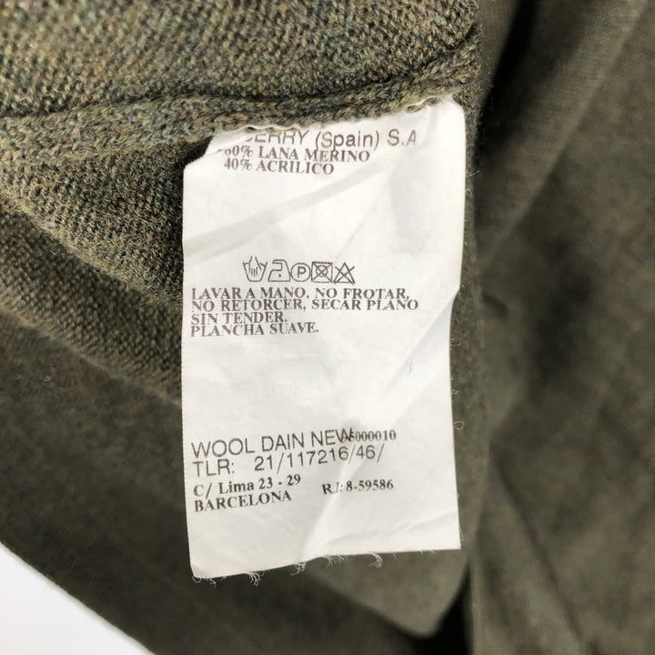 Burberry's BURBERRY LONDON V-neck merino wool knit sweater, men's size S Merino wool Khaki type Vintage Second Hand