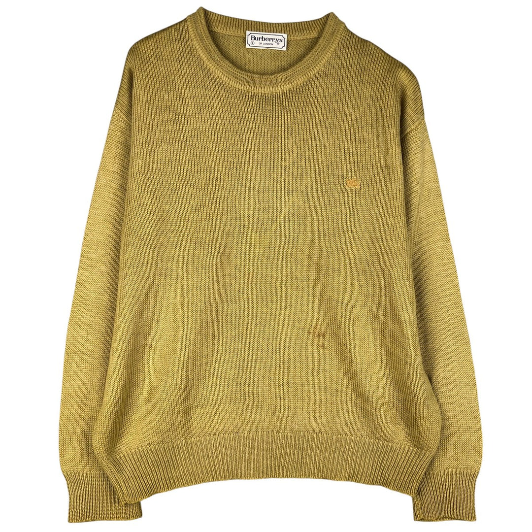 Burberry's BURBERRYS OF LONDON wool knit sweater, men's size XL unclear yellow type Vintage Second Hand