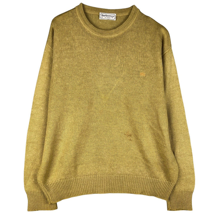 Burberry's BURBERRYS OF LONDON wool knit sweater, men's size XL unclear yellow type Vintage Second Hand