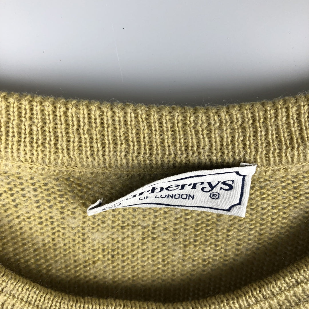 Burberry's BURBERRYS OF LONDON wool knit sweater, men's size XL unclear yellow type Vintage Second Hand