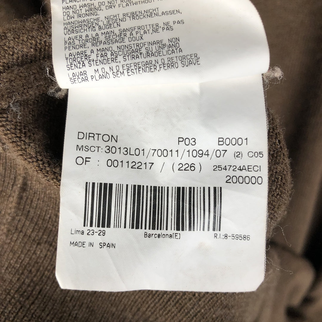 Burberry's BURBERRY LONDON polo knit sweater, made in Spain, men's size XL Merino wool brown type Vintage Second Hand