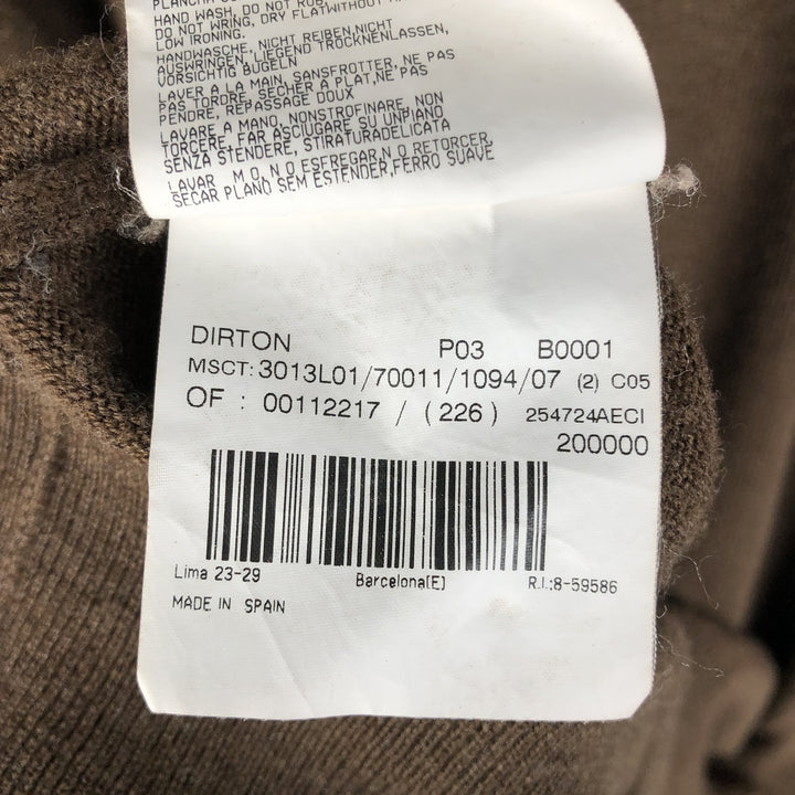 Burberry's BURBERRY LONDON polo knit sweater, made in Spain, men's size XL Merino wool brown type Vintage Second Hand