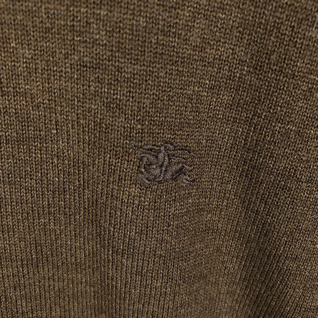Burberry's BURBERRY LONDON polo knit sweater, made in Spain, men's size XL Merino wool brown type Vintage Second Hand