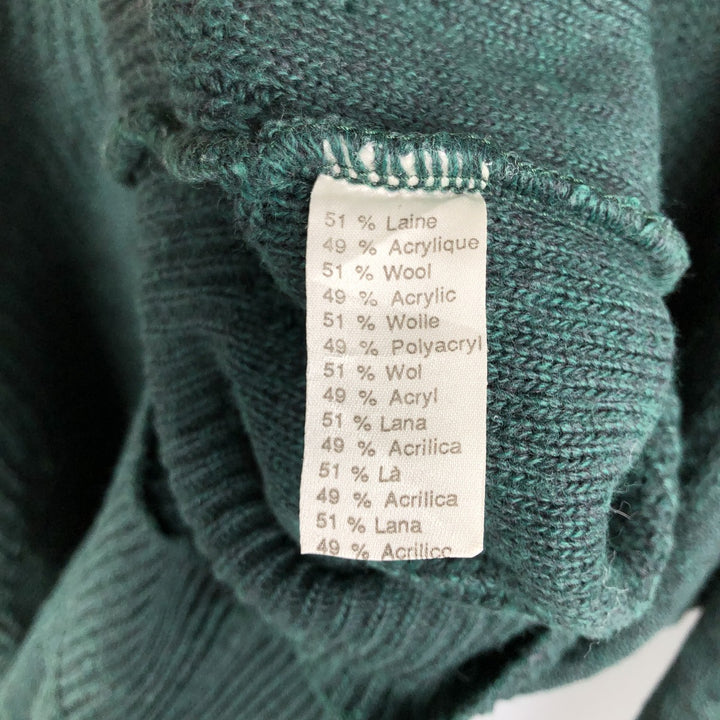 Vintage 1980'S Lacoste cable knit wool and acrylic knit sweater, size 4, men's size M wool green type Vintage Second Hand