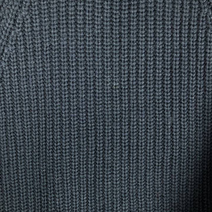 90'S J.Crew ribbed wool knit sweater, men's size XL wool navy blue type Vintage Second Hand