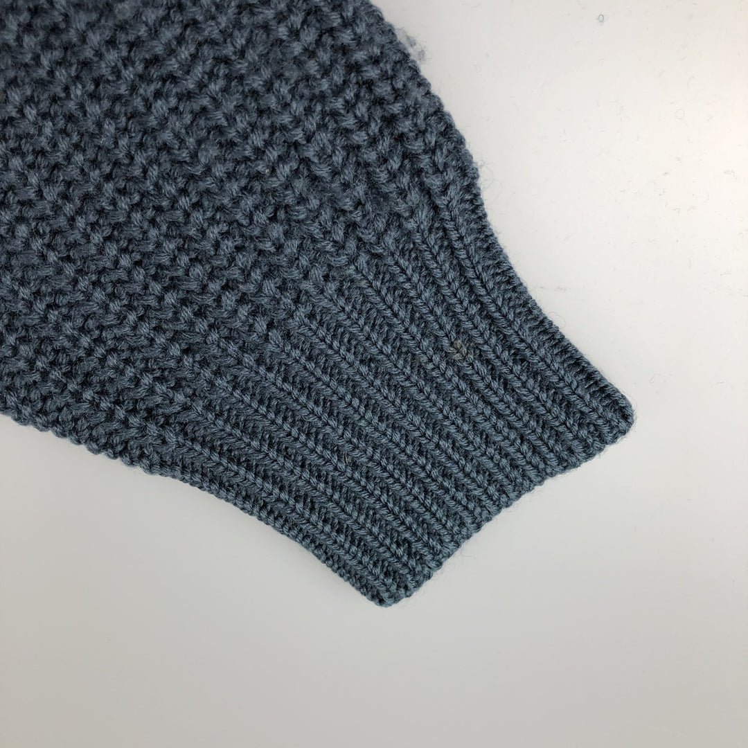 90'S J.Crew ribbed wool knit sweater, men's size XL wool navy blue type Vintage Second Hand