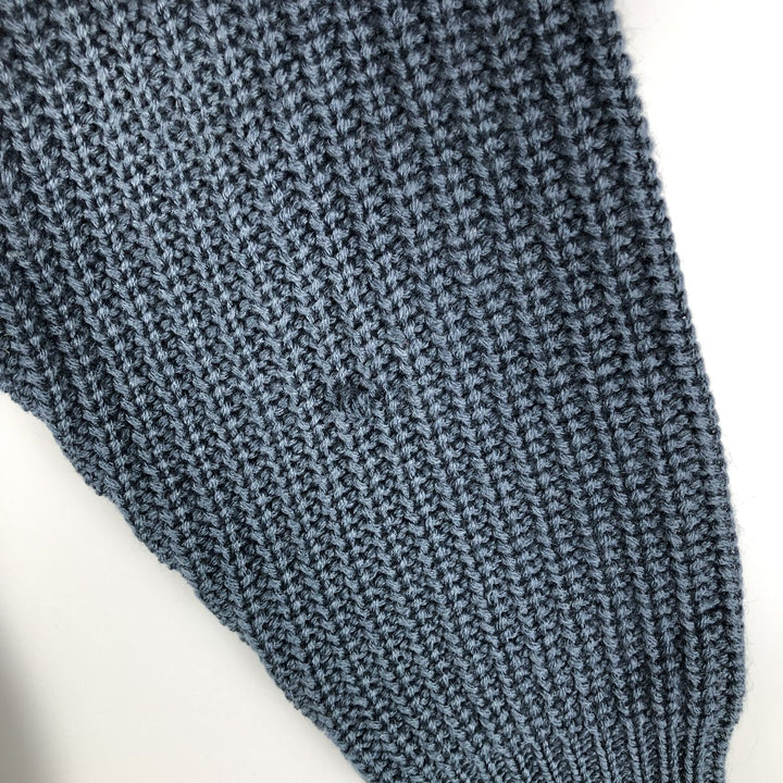 90'S J.Crew ribbed wool knit sweater, men's size XL wool navy blue type Vintage Second Hand