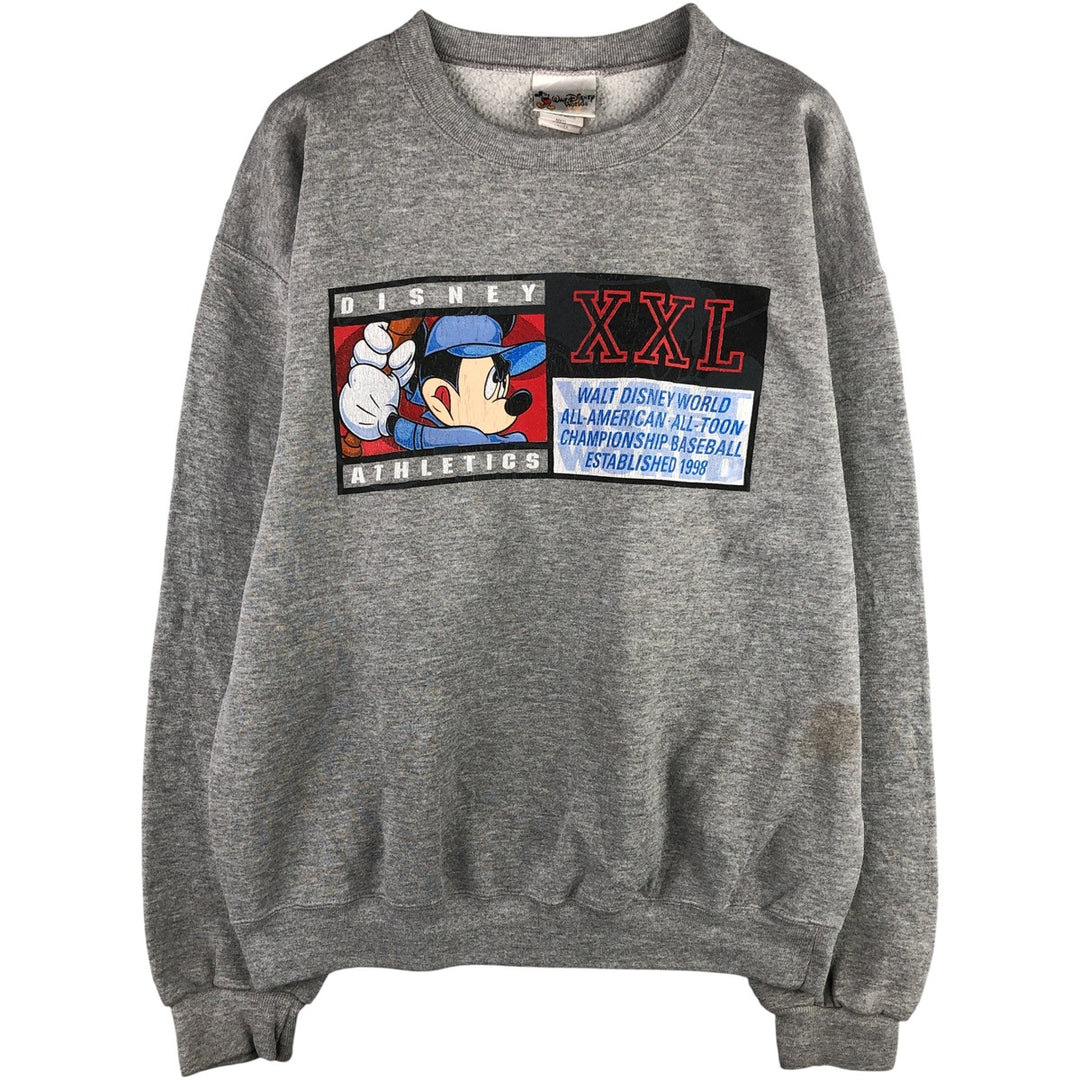 Vintage 90'S Disney Mickey Mouse character sweatshirt, made in the USA, size M, men's cotton gray type Vintage Second Hand