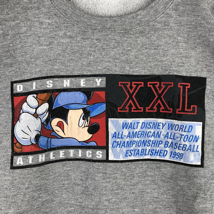 Vintage 90'S Disney Mickey Mouse character sweatshirt, made in the USA, size M, men's cotton gray type Vintage Second Hand
