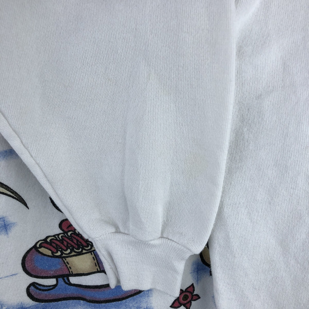 90'S Disney Minnie Mouse character sweatshirt, sweatshirt, made in USA, men's XL size, vintage cotton white type Vintage Second Hand
