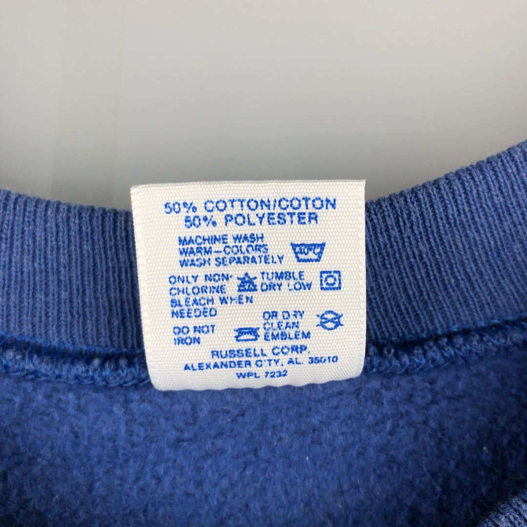 Vintage 80s-90'S Jerzees fish and animal print sweatshirt, made in the USA, size L, men's cotton blue type Vintage Second Hand