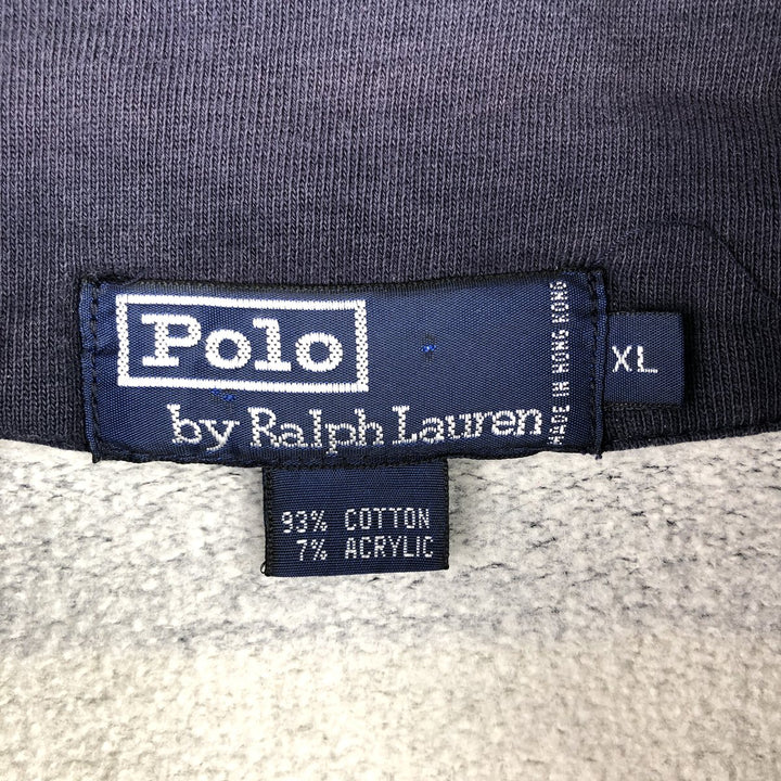 Ralph Lauren POLO by Ralph Lauren Striped Pattern Half-Zip Sweatshirt, Men's XL cotton navy blue type Vintage Second Hand