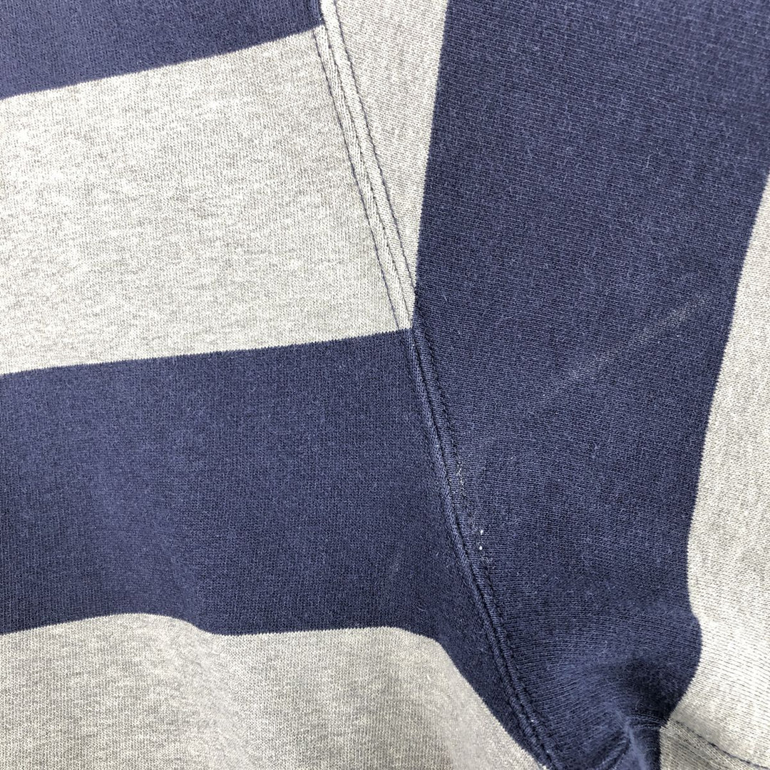 Ralph Lauren POLO by Ralph Lauren Striped Pattern Half-Zip Sweatshirt, Men's XL cotton navy blue type Vintage Second Hand