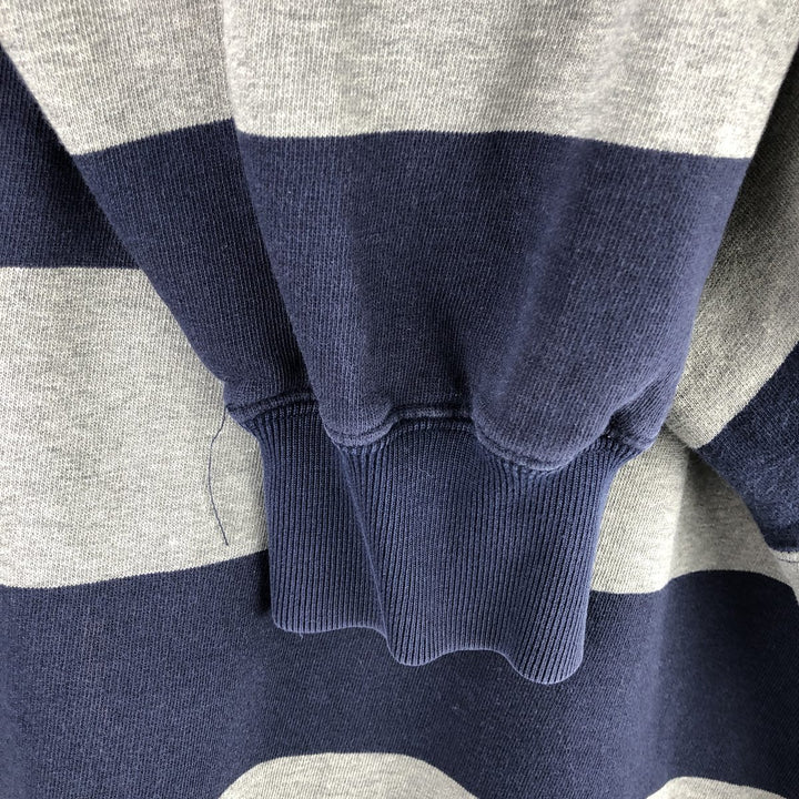 Ralph Lauren POLO by Ralph Lauren Striped Pattern Half-Zip Sweatshirt, Men's XL cotton navy blue type Vintage Second Hand