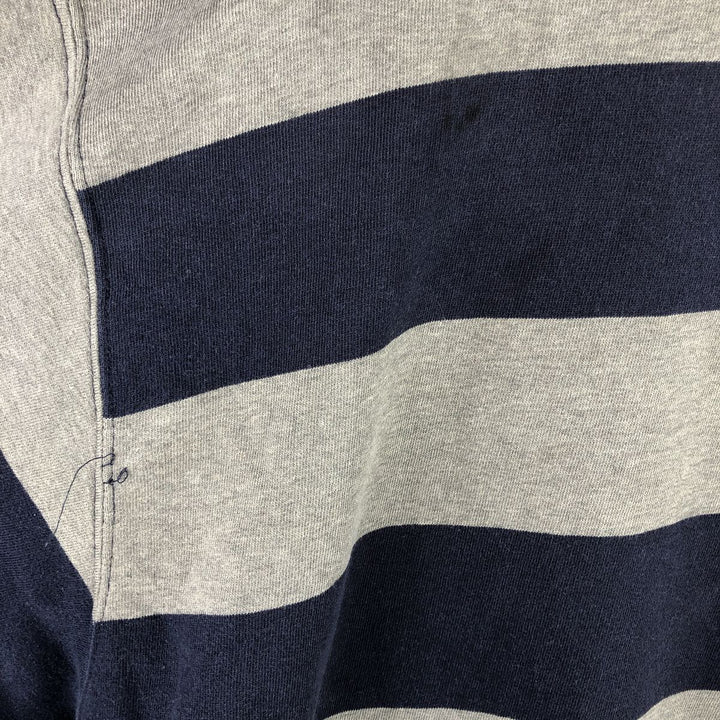 Ralph Lauren POLO by Ralph Lauren Striped Pattern Half-Zip Sweatshirt, Men's XL cotton navy blue type Vintage Second Hand