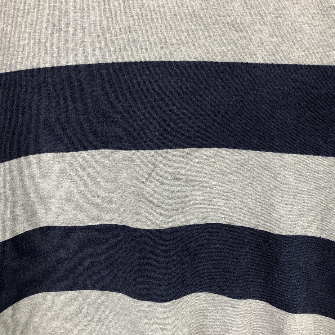 Ralph Lauren POLO by Ralph Lauren Striped Pattern Half-Zip Sweatshirt, Men's XL cotton navy blue type Vintage Second Hand