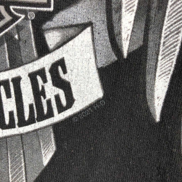 Harley-Davidson Skull Pattern Eagle Pattern Half-Zip Sweatshirt, Men's Size L unclear black type Vintage Second Hand