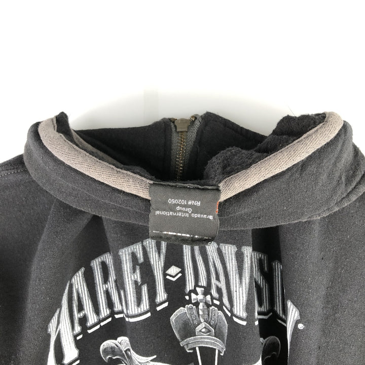 Harley-Davidson Skull Pattern Eagle Pattern Half-Zip Sweatshirt, Men's Size L unclear black type Vintage Second Hand