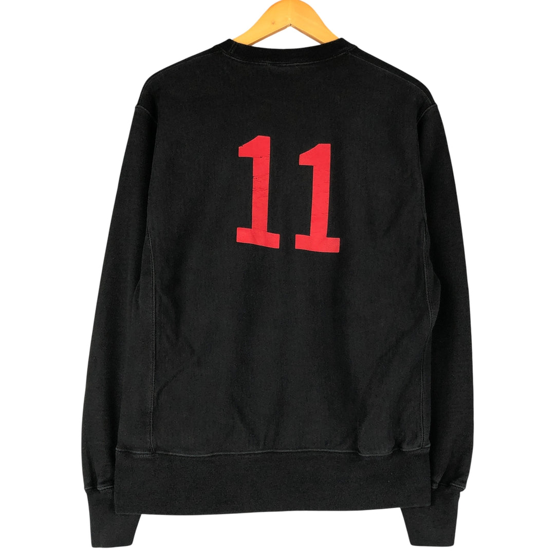 Champion REVERSE WEAVE Reverse Weave Printed Sweatshirt Trainer Men's M size cotton black type Vintage Second Hand