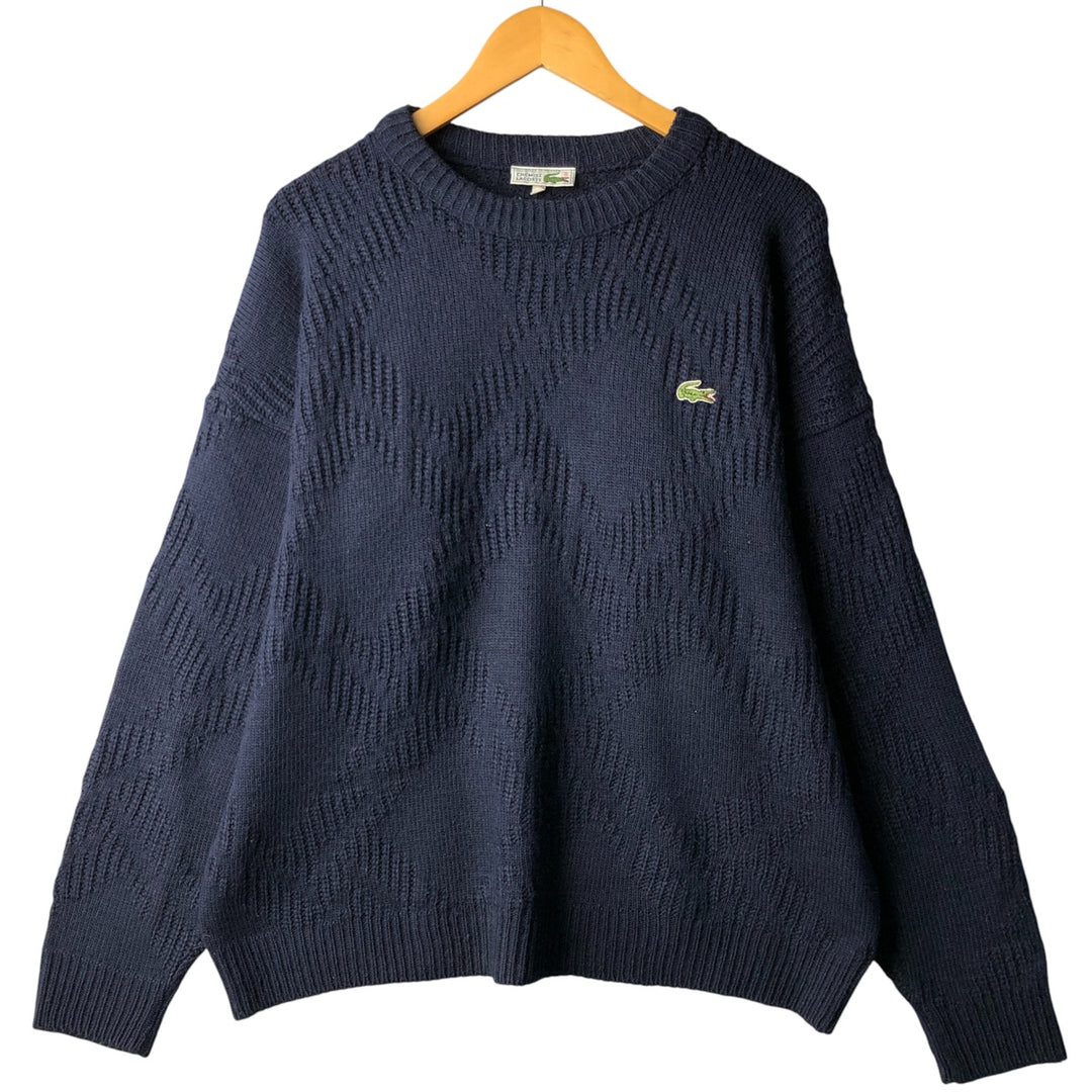 Vintage 1970'S Lacoste Chemise acrylic and wool knit sweater, size 6, men's XL wool navy blue type Vintage Second Hand
