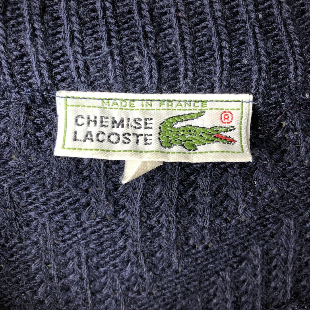 Vintage 1970'S Lacoste Chemise acrylic and wool knit sweater, size 6, men's XL wool navy blue type Vintage Second Hand