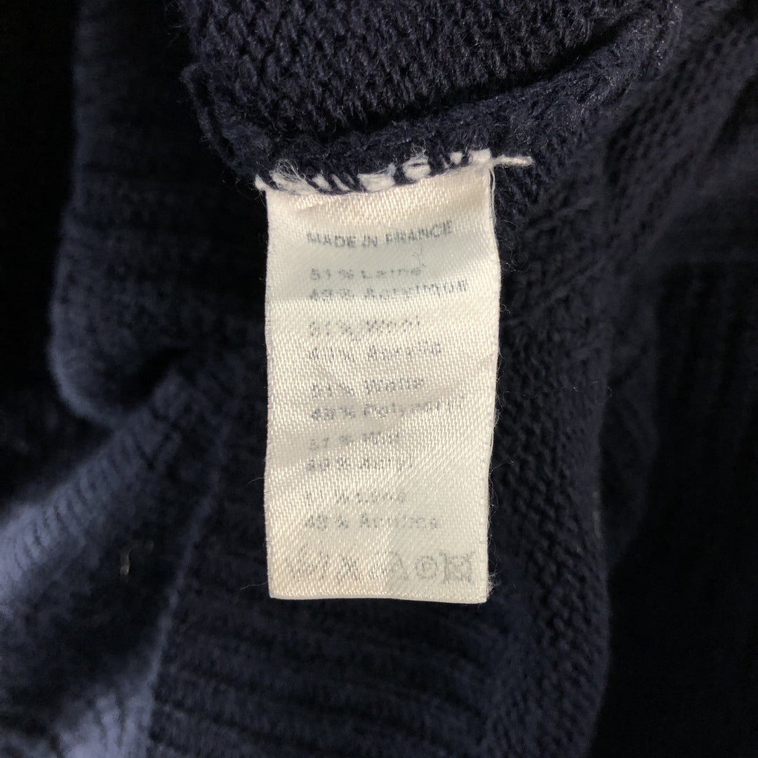 Vintage 1970'S Lacoste Chemise acrylic and wool knit sweater, size 6, men's XL wool navy blue type Vintage Second Hand