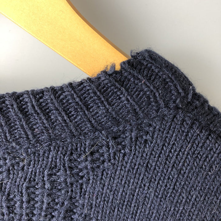 Vintage 1970'S Lacoste Chemise acrylic and wool knit sweater, size 6, men's XL wool navy blue type Vintage Second Hand