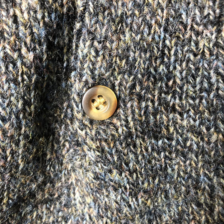 00'S Pendleton Henley neck wool knit sweater, men's size L shetland wool Khaki type Vintage Second Hand