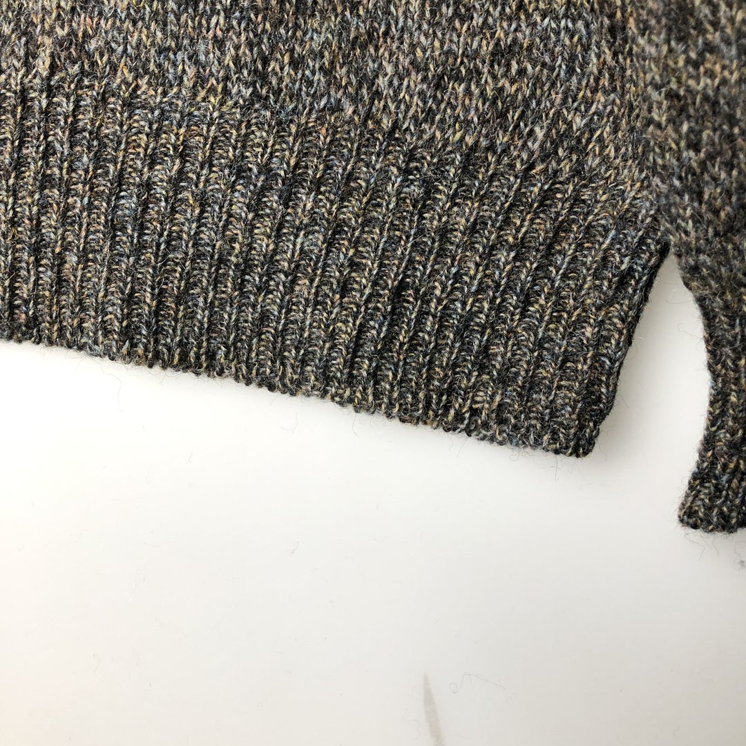 00'S Pendleton Henley neck wool knit sweater, men's size L shetland wool Khaki type Vintage Second Hand