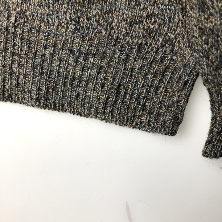 00'S Pendleton Henley neck wool knit sweater, men's size L shetland wool Khaki type Vintage Second Hand