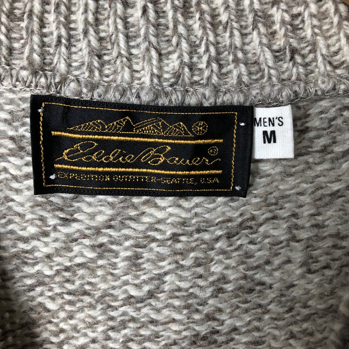 Vintage 80s-90'S Eddie Bauer V-neck knit sweater with black tag, size M, men's unclear Beige type Vintage Second Hand