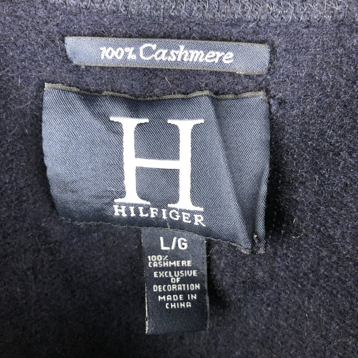 Tommy Hilfiger Cashmere Knit Sweater, Men's Size L Cashmere navy blue type Vintage Second Hand