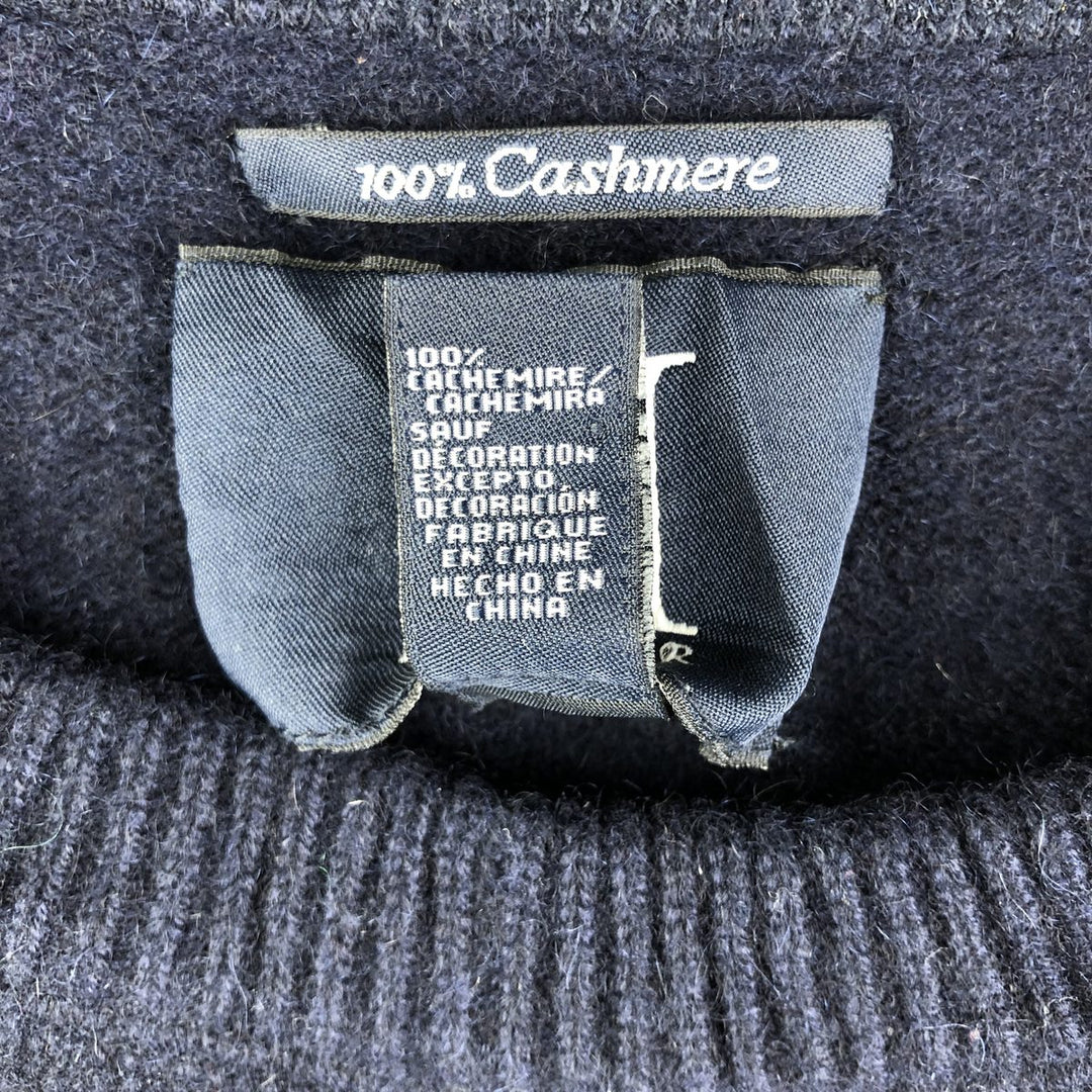 Tommy Hilfiger Cashmere Knit Sweater, Men's Size L Cashmere navy blue type Vintage Second Hand