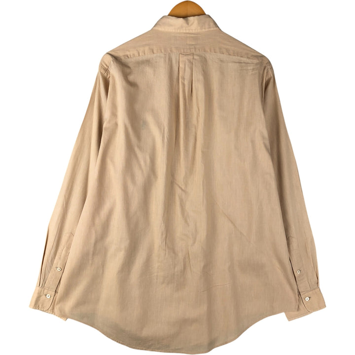Ralph Lauren long sleeve button down shirt, men's size L cotton Beige type Vintage Second Hand