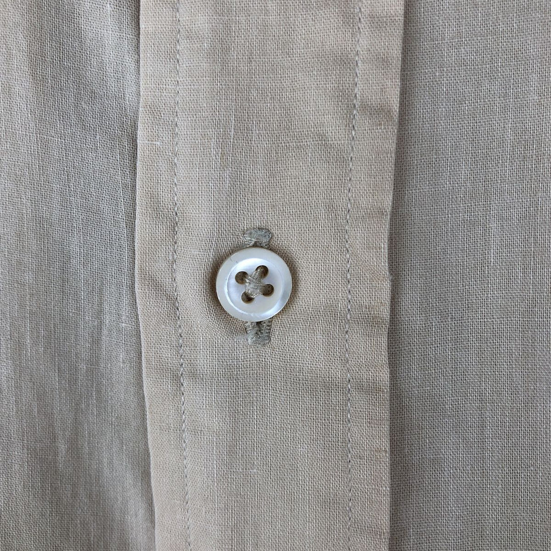 Ralph Lauren long sleeve button down shirt, men's size L cotton Beige type Vintage Second Hand