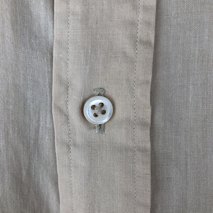 Ralph Lauren long sleeve button down shirt, men's size L cotton Beige type Vintage Second Hand