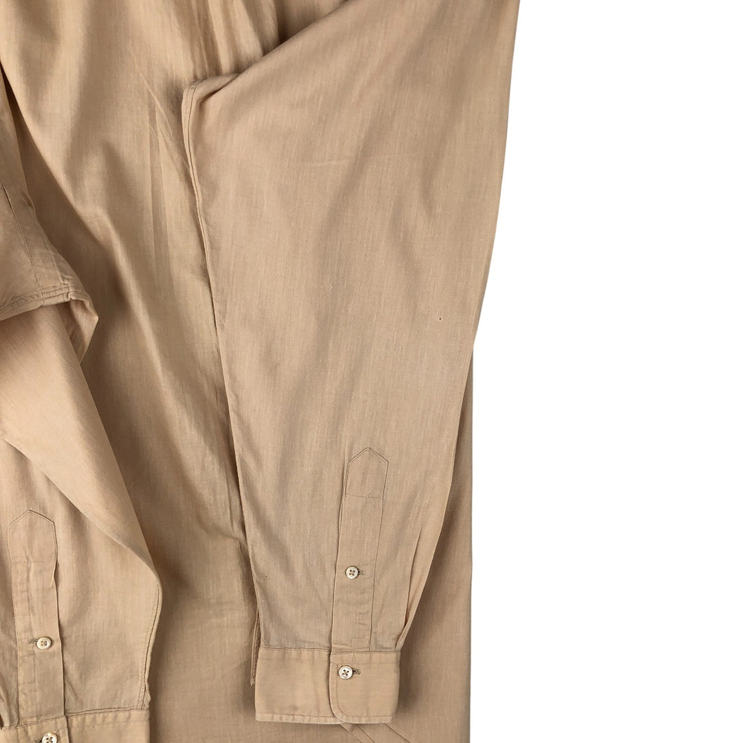 Ralph Lauren long sleeve button down shirt, men's size L cotton Beige type Vintage Second Hand