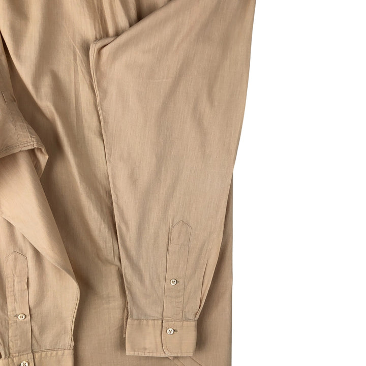 Ralph Lauren long sleeve button down shirt, men's size L cotton Beige type Vintage Second Hand