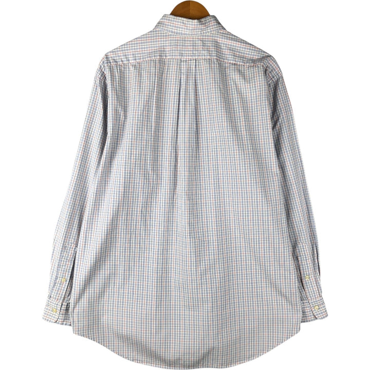 Ralph Lauren POLO by Ralph Lauren YARMOUTH long-sleeved button-down check shirt, men's size L cotton white type Vintage Second Hand
