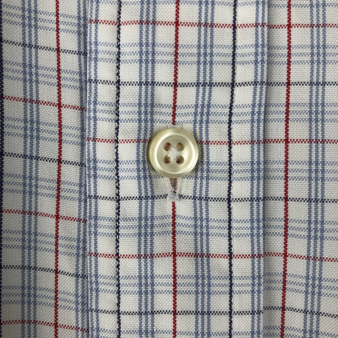 Ralph Lauren POLO by Ralph Lauren YARMOUTH long-sleeved button-down check shirt, men's size L cotton white type Vintage Second Hand