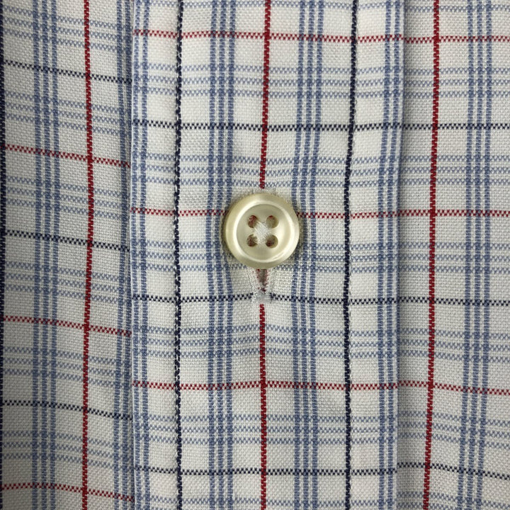 Ralph Lauren POLO by Ralph Lauren YARMOUTH long-sleeved button-down check shirt, men's size L cotton white type Vintage Second Hand