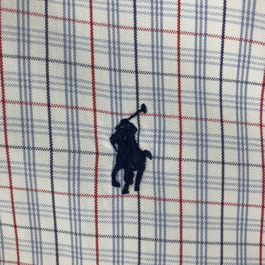 Ralph Lauren POLO by Ralph Lauren YARMOUTH long-sleeved button-down check shirt, men's size L cotton white type Vintage Second Hand