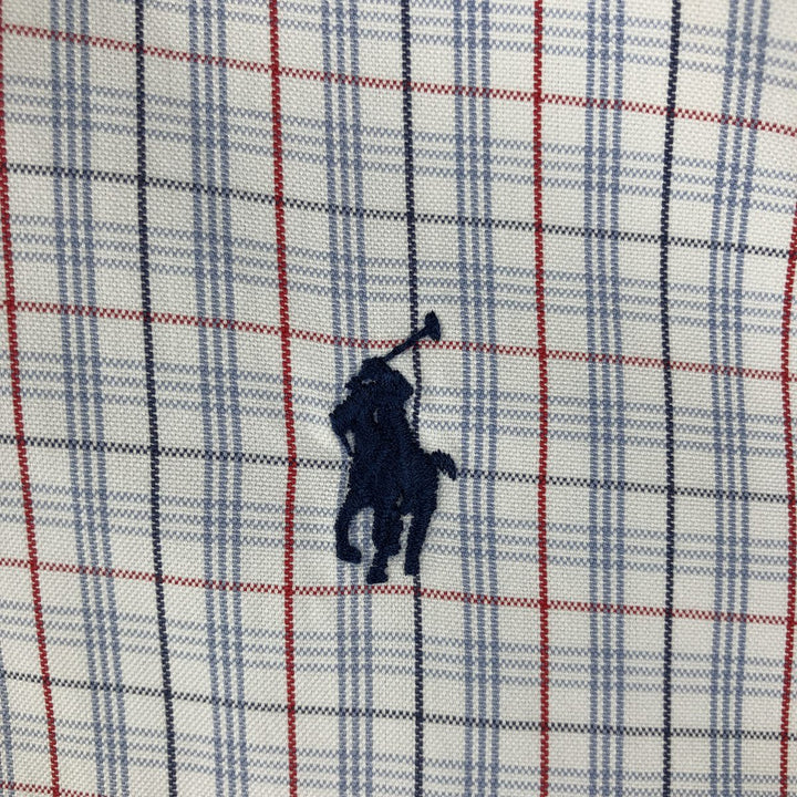 Ralph Lauren POLO by Ralph Lauren YARMOUTH long-sleeved button-down check shirt, men's size L cotton white type Vintage Second Hand