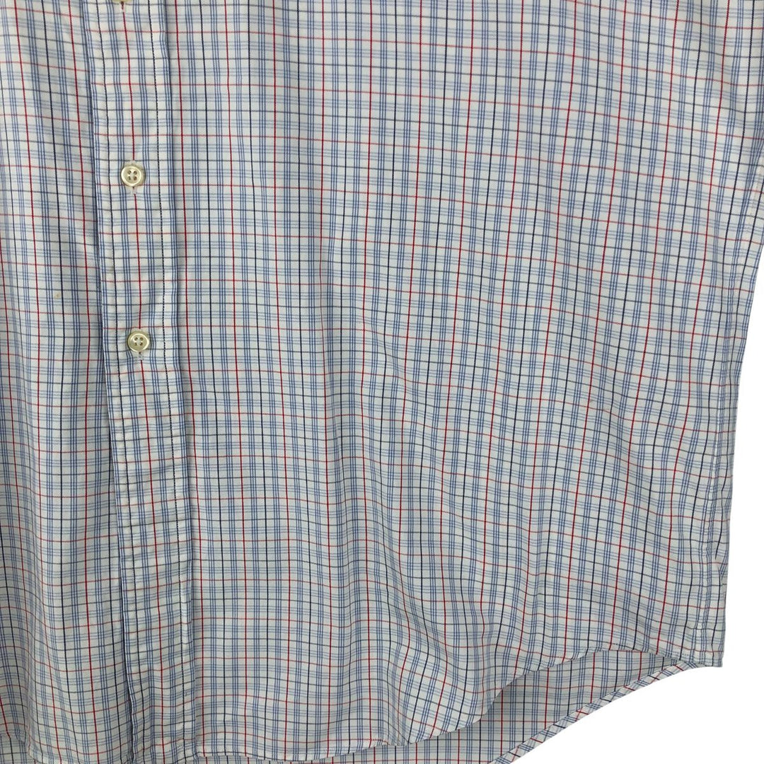 Ralph Lauren POLO by Ralph Lauren YARMOUTH long-sleeved button-down check shirt, men's size L cotton white type Vintage Second Hand