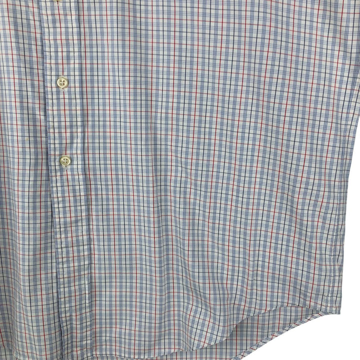 Ralph Lauren POLO by Ralph Lauren YARMOUTH long-sleeved button-down check shirt, men's size L cotton white type Vintage Second Hand
