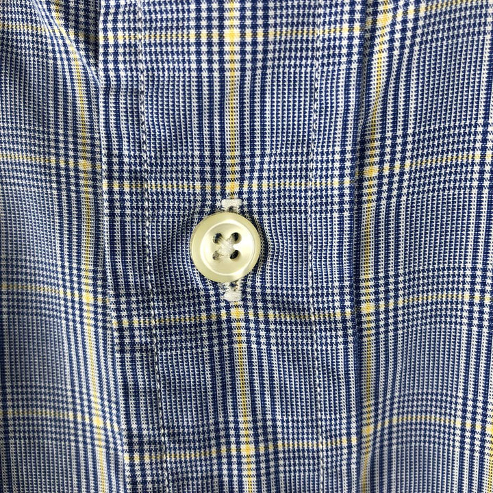 Ralph Lauren YARMOUTH Long Sleeve Button-Down Check Shirt, Men's Size L cotton blue type Vintage Second Hand
