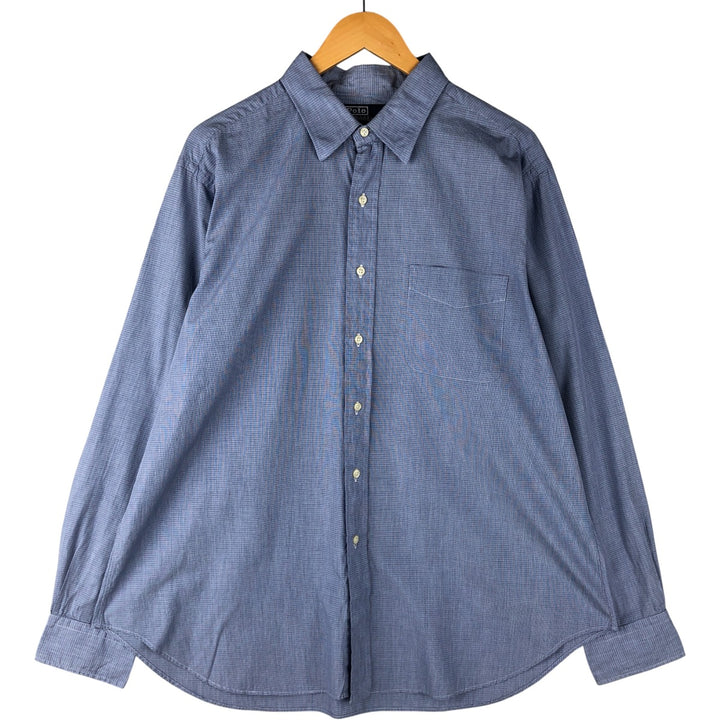 Ralph Lauren POLO by Ralph Lauren ANDREW Long Sleeve Cotton Check Shirt Men's XL cotton Blue type light blue Vintage Second Hand
